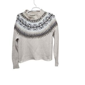 American Eagle Fair Isle Mock Neck Cozy Sweater M